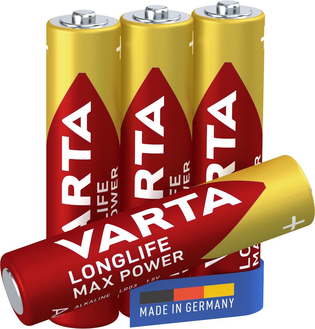 VARTA alkalická batéria Longlife Max Power AAA 4 ks