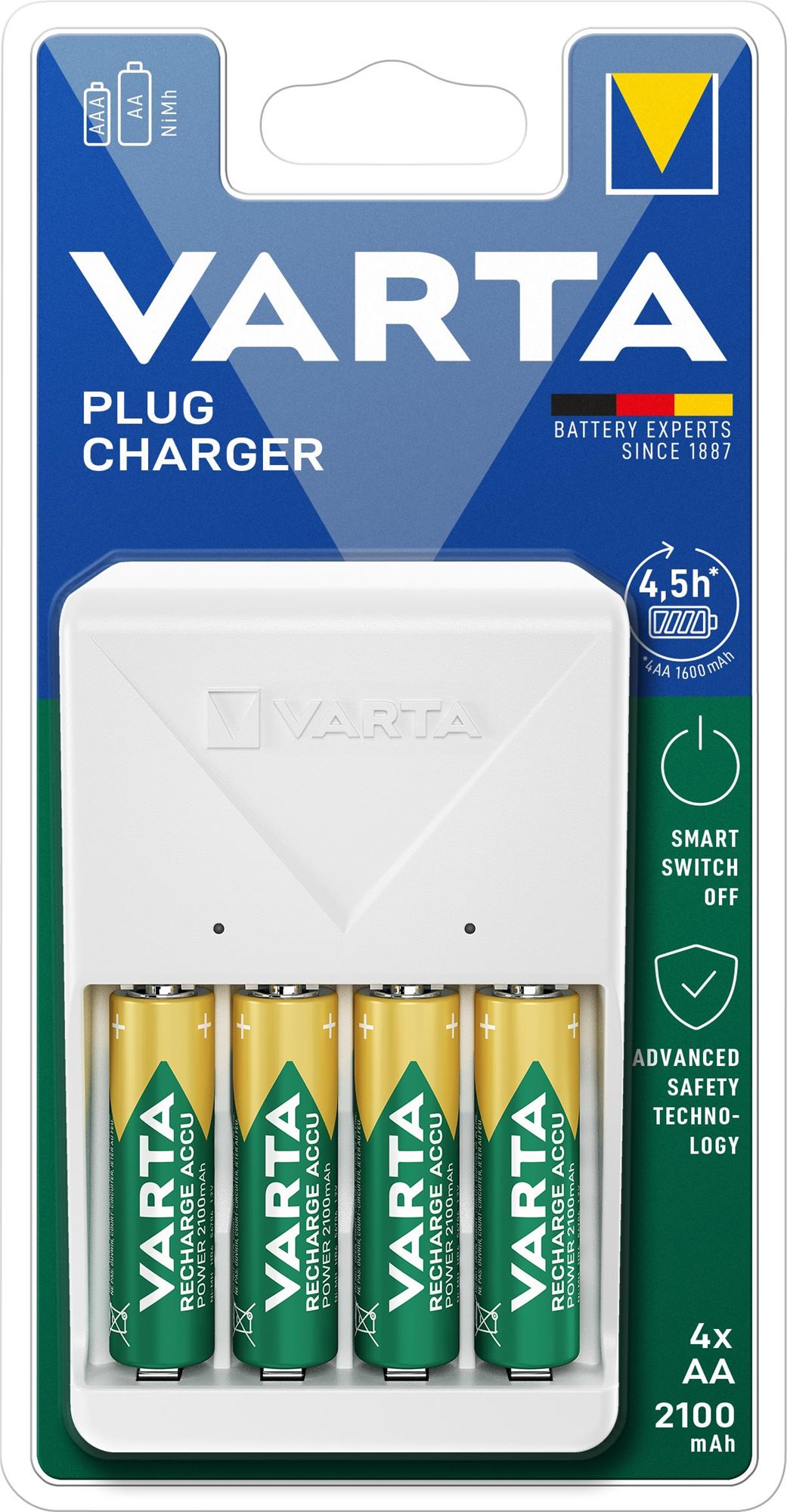 VARTA nabíjačka Plug Charger 57657 + 4 AA 2 100 mAh