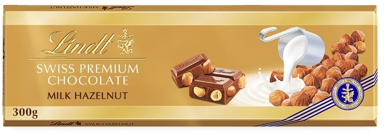 LINDT Gold Tablet Švajčiarska Mliečna Čokoláda S Lieskovými Orieškami 300 g
