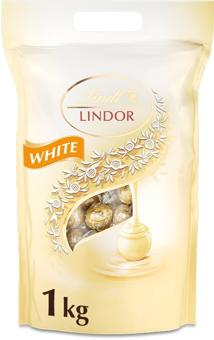 LINDT Lindor – Pralinky Biela čokoláda, 1 000 g