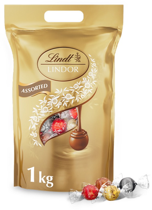 LINDT Lindor – Pralinky, zmes Zlatý Mix, 1 000 g