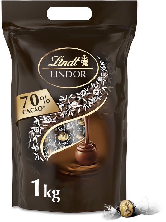 LINDT Lindor Bag Dark 70 % 1 000 g