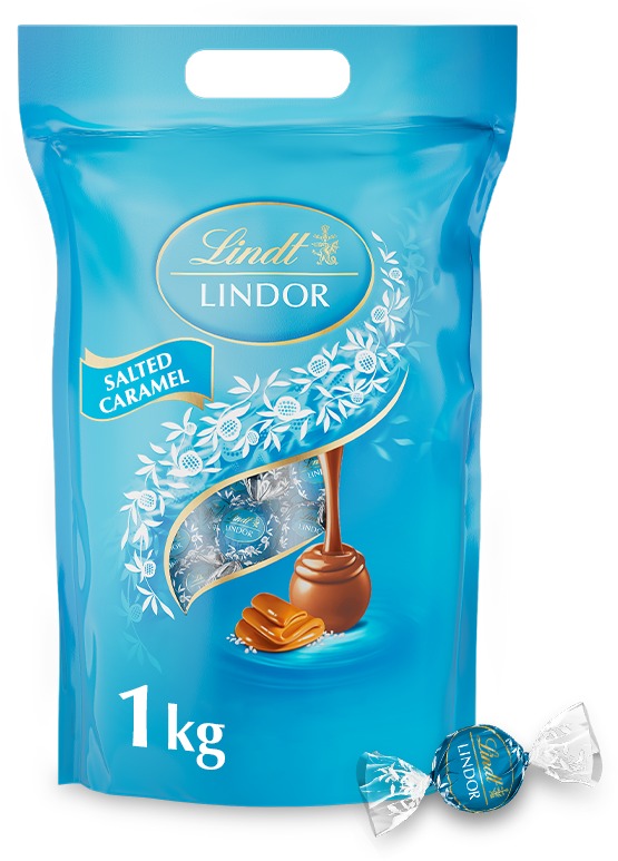 LINDT Lindor – Pralinky Slaný karamel, 1 000 g