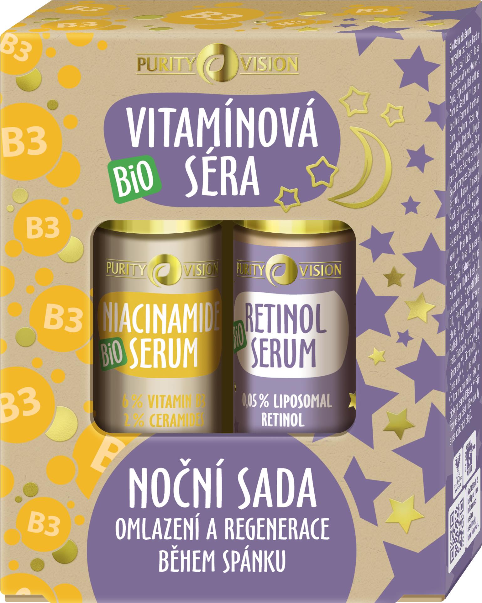 PURITY VISION Bio Vitamínové séra–- nočná súprava 60 ml