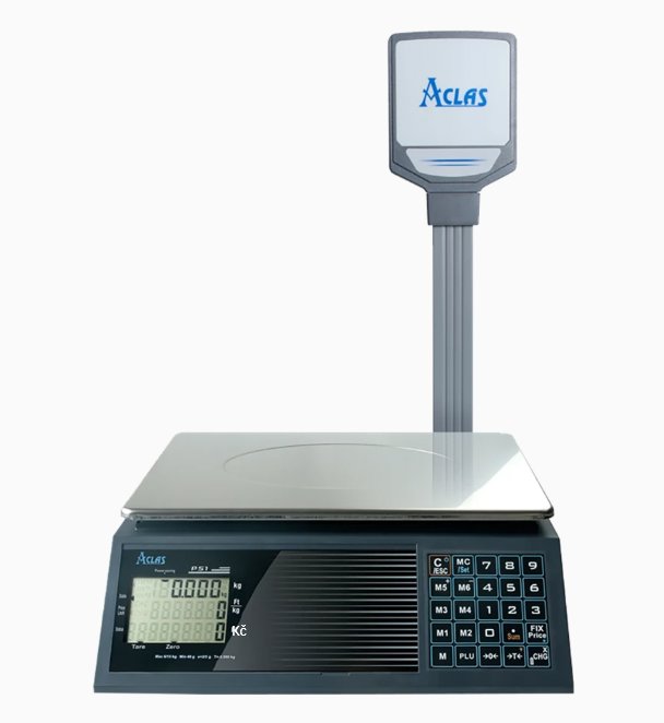 Aclas Obchodná váha PS1-15BP s nôžkou, do 15 kg, certifikovaná