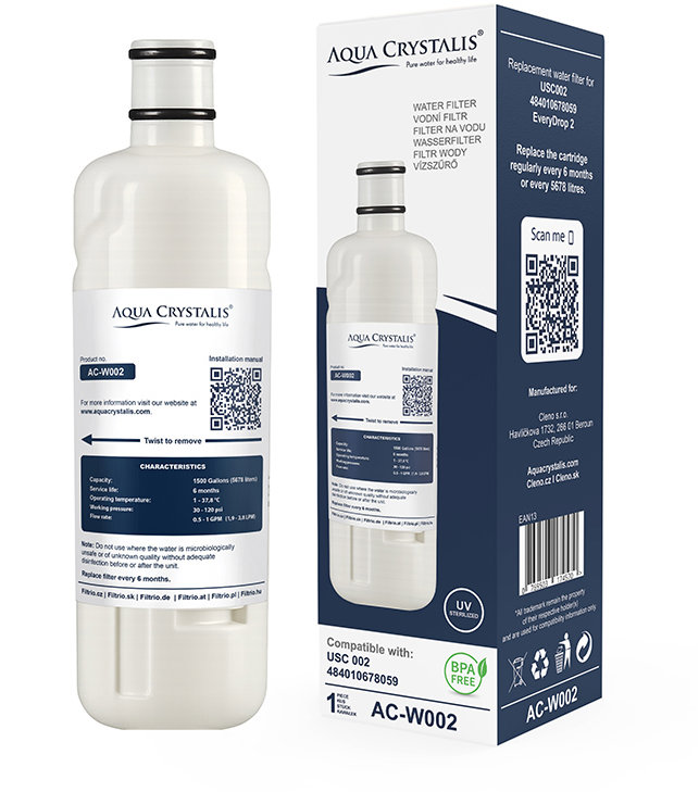 Aqua Crystalis Vodný filter AC-W002 do chladničky Whirlpool (Náhrada USC002)