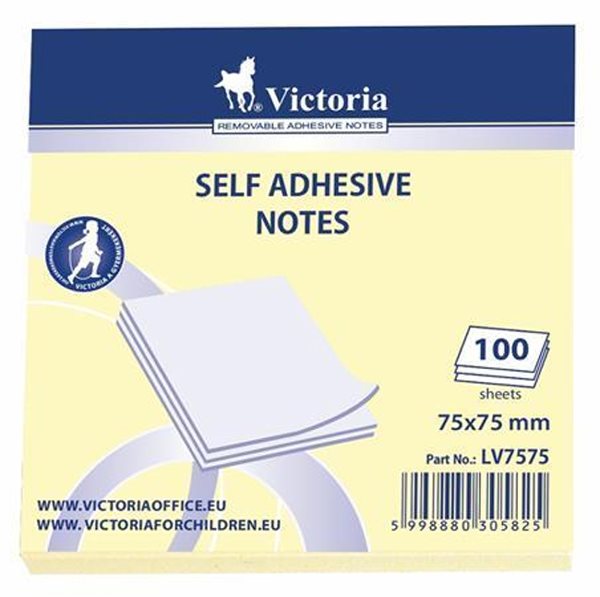 VICTORIA 75x75mm 100 lístků - žlutý