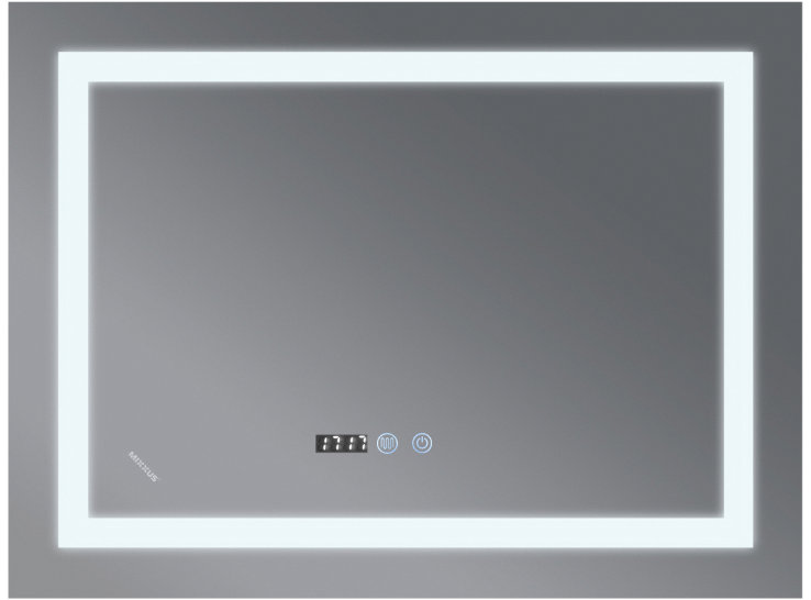MIXXUS Zrkadlo s LED osvetlením, protizahmlievacou funkciou, reguláciou jasu a hodinkami, MR02-80×80 WARM