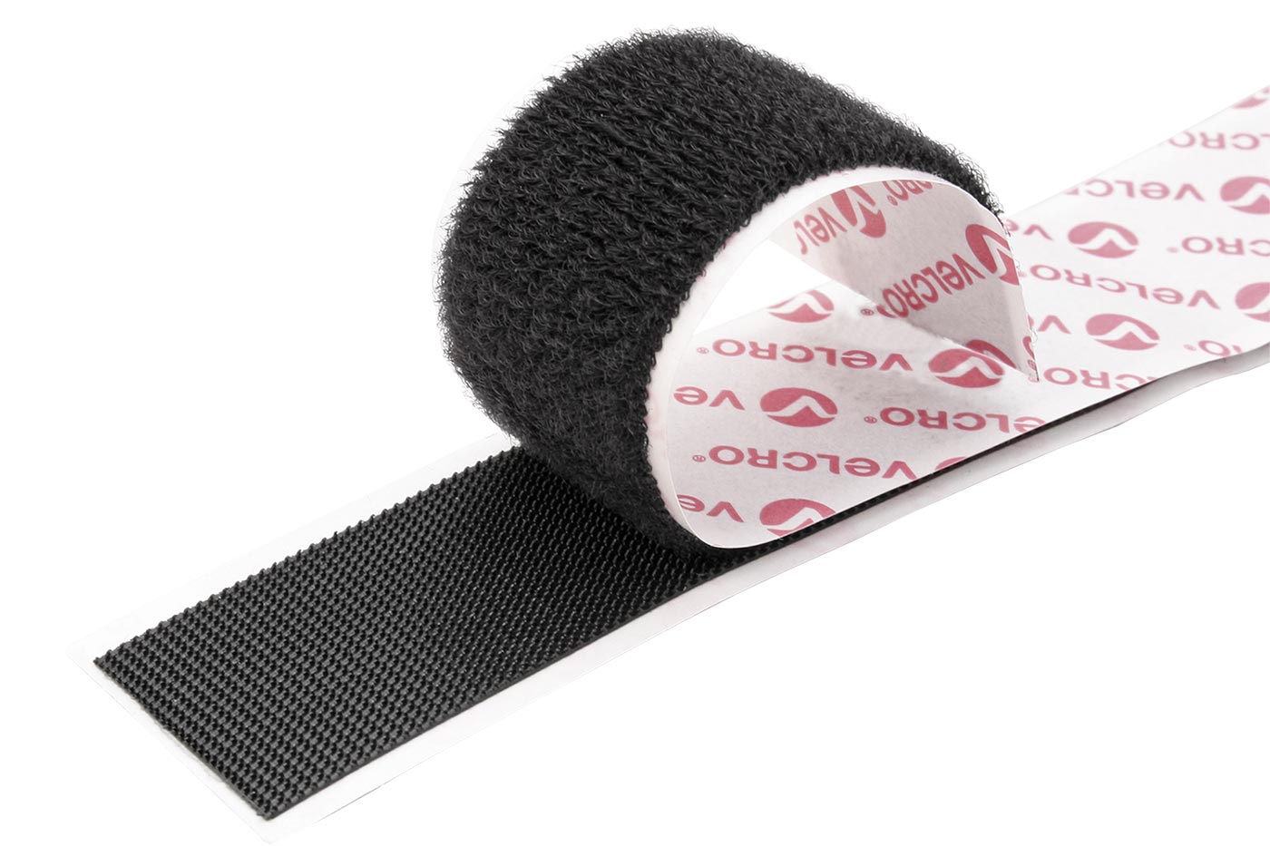 VELCRO Páska se suchým zipem, extra tenká, nalepovací, 20 mm × 25 m, černá
