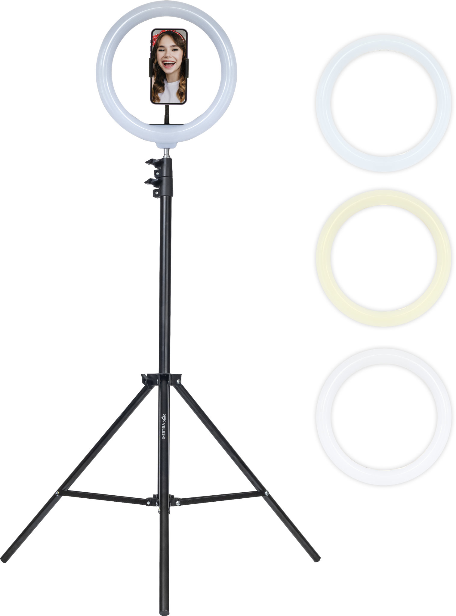 Veles-X Tripod Ring Light with Phone Holder