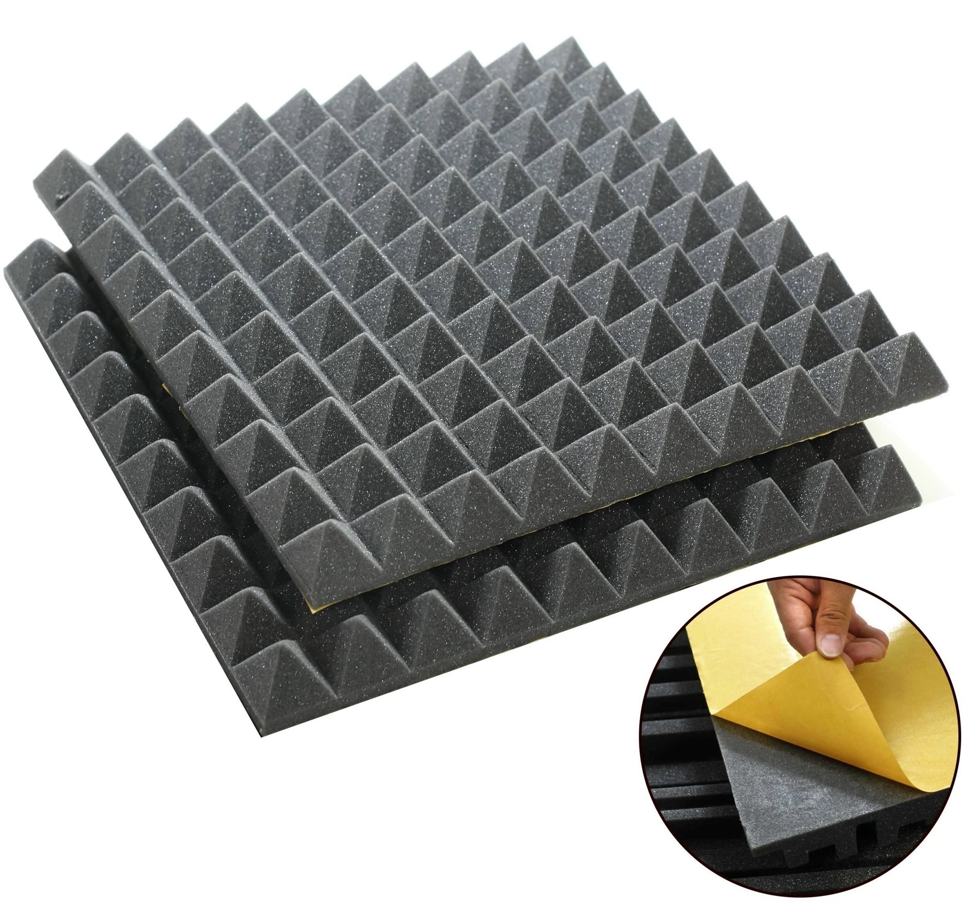 Veles-X akustická pena pyramídová 500 × 500 × 50 MVSS 302 – SE/NBR – 2 kusy