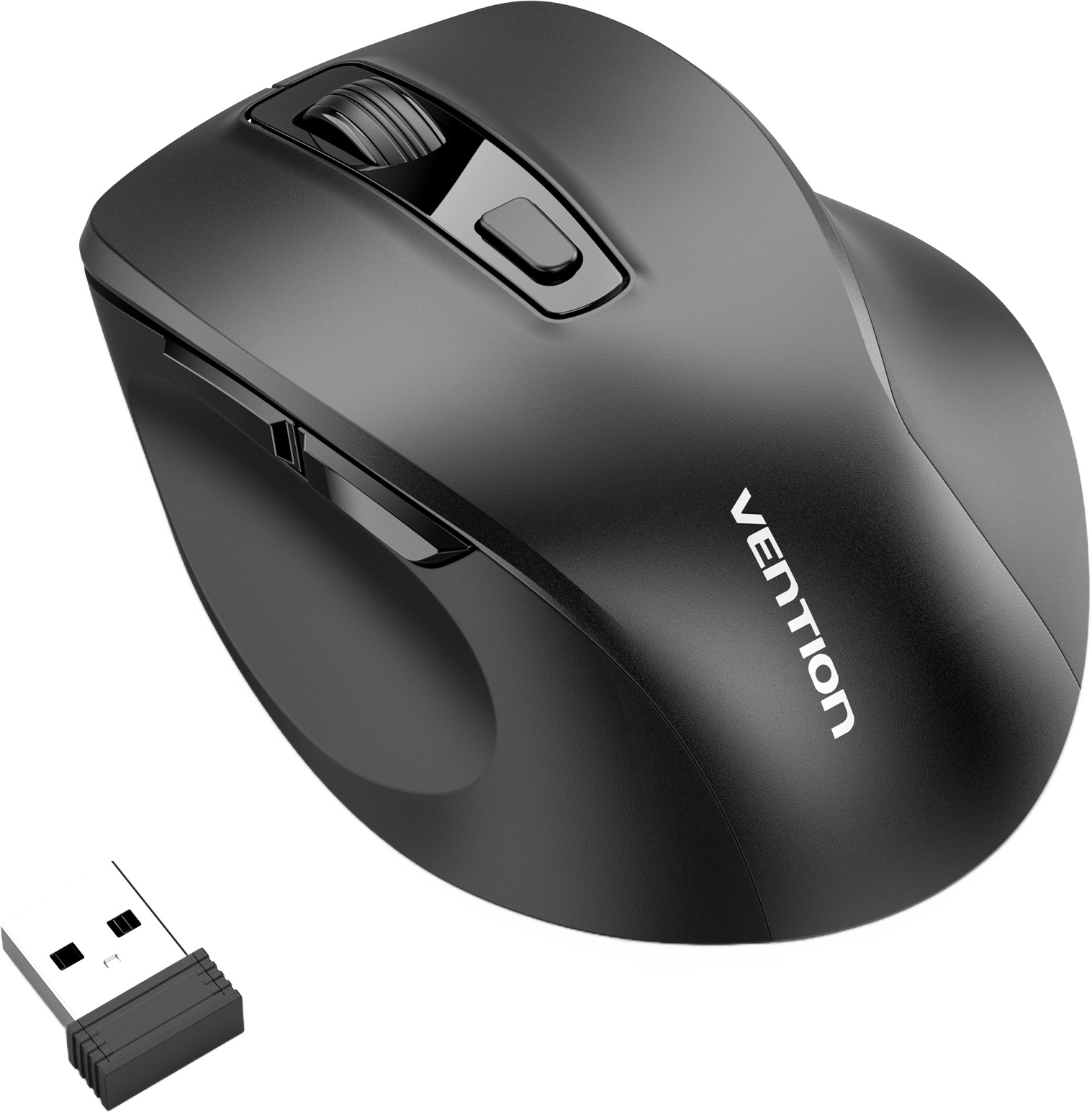 Vention 6-Button 2,4 GHz + Bluetooth 5.1 Wireless Ergonomic Mouse Black