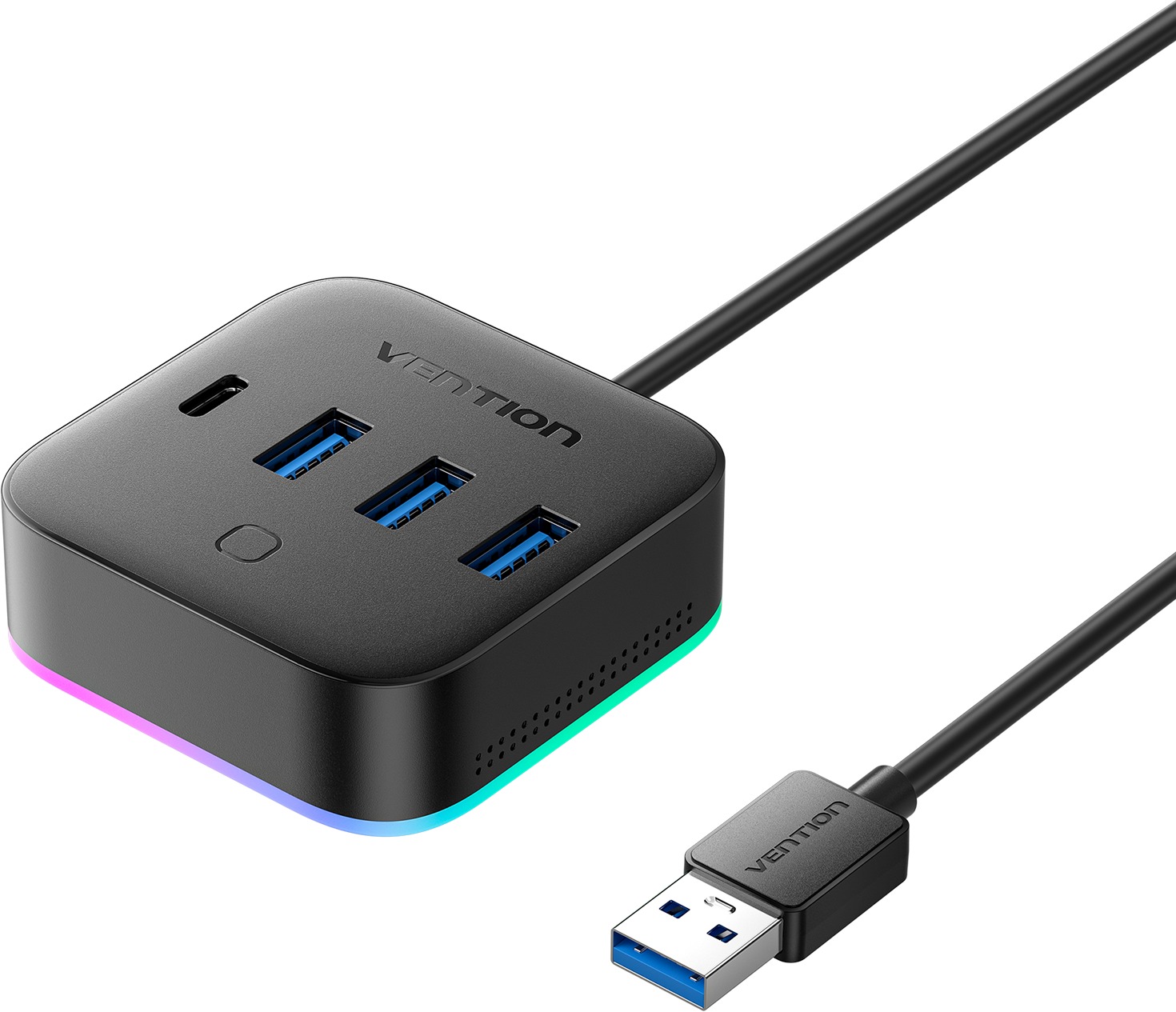 Vention USB 3.0 to USB 3.2 Gen 1 Type-C/USB 3.0*3/USB-C Desk Hub 0,5 m Black