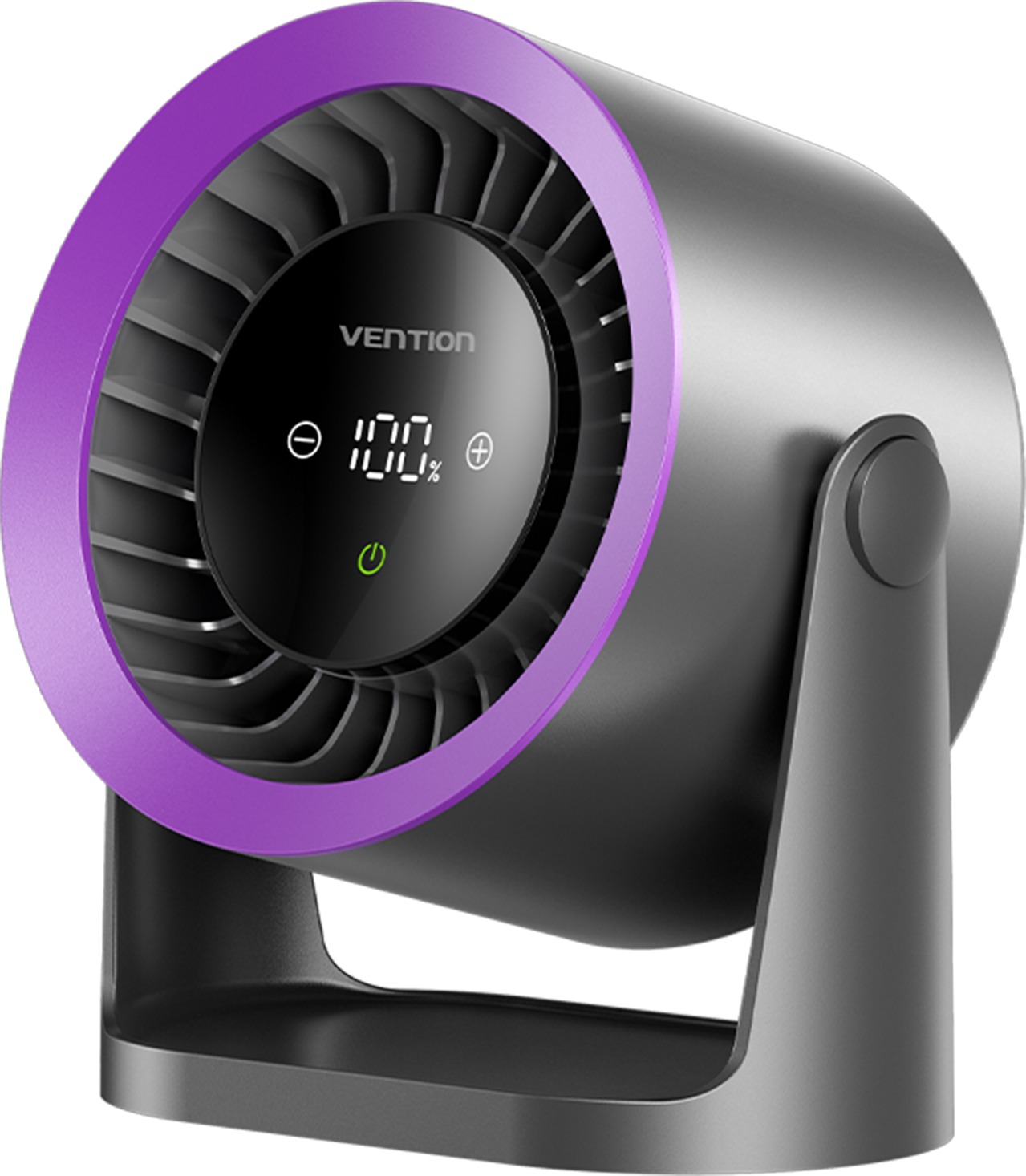 Vention USB 5V Speed (1 – 100) Adjustable Desktop Air Circulation Fan Gray Smart Digital Display Typ