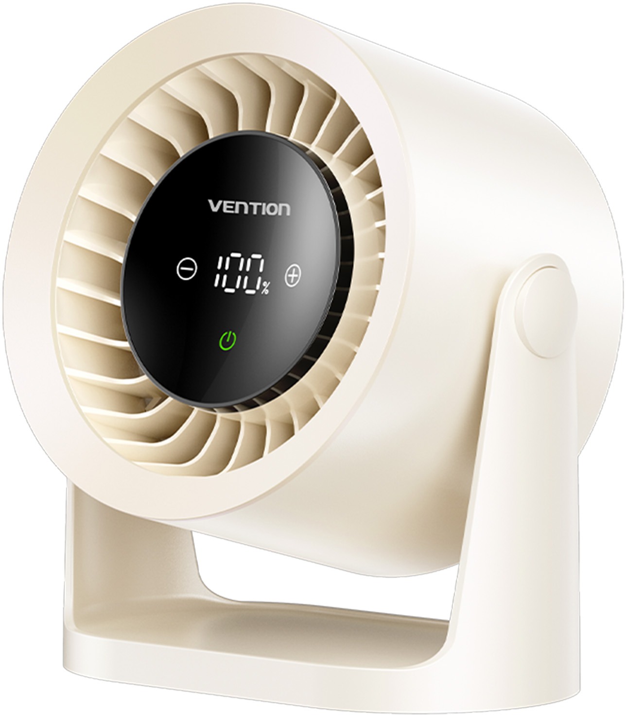 Vention USB 5V Speed (1 – 100) Adjustable Desktop Air Circulation Fan Beige Smart Digital Display Ty