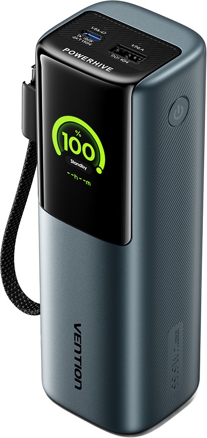 Vention 27000 mAh Power Bank (USB-C + USB-C/USB-C/USB-A) 200 W Gray LED Display Type