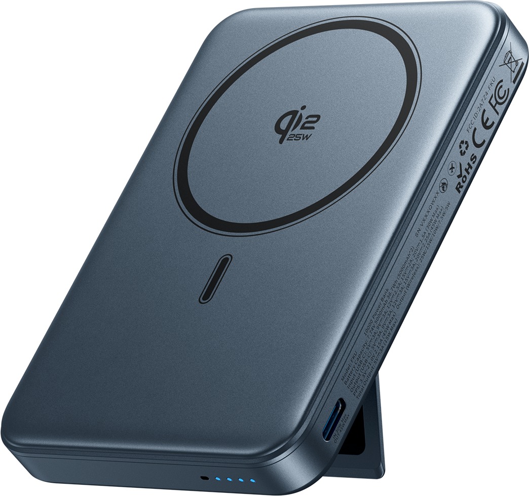 Vention Qi2.2 10 000 mAh Magnetic Wireless Power Bank (USB-C + USB-C/Wireless) 45W Gray