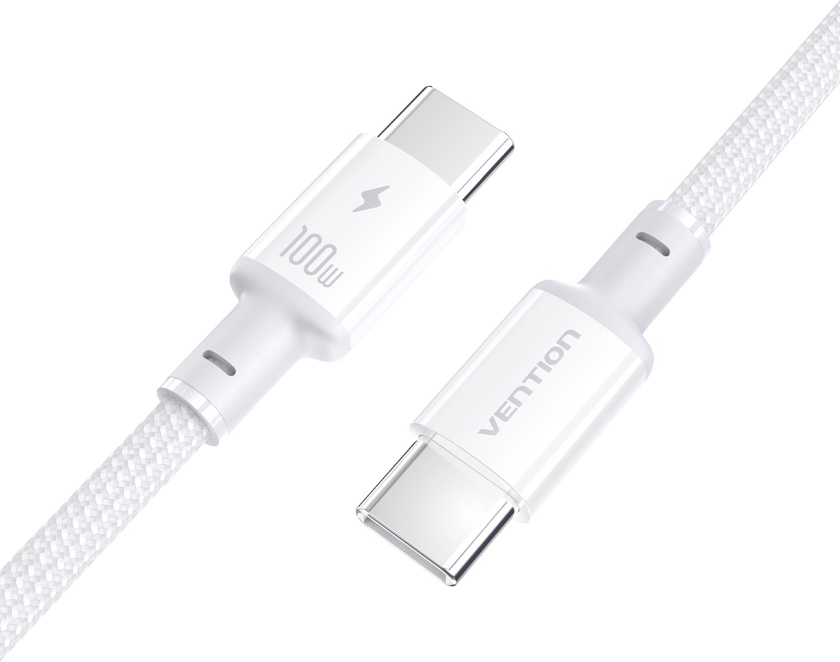 Kábel Vention USB 2.0 C Male na C Male 5 A Dirt-Resistant 1 m biely ABS Type