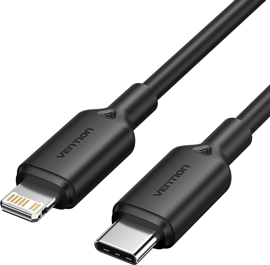 Vention USB 2.0 Type-C Male to Lightning Male 3 A Cable 1 m Black PVC Type