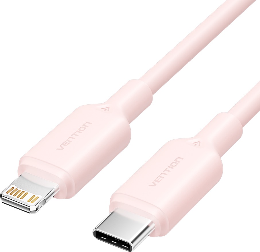 Vention USB 2.0 Type-C Male to Lightning Male 3A Cable 1 m Pink PVC Type