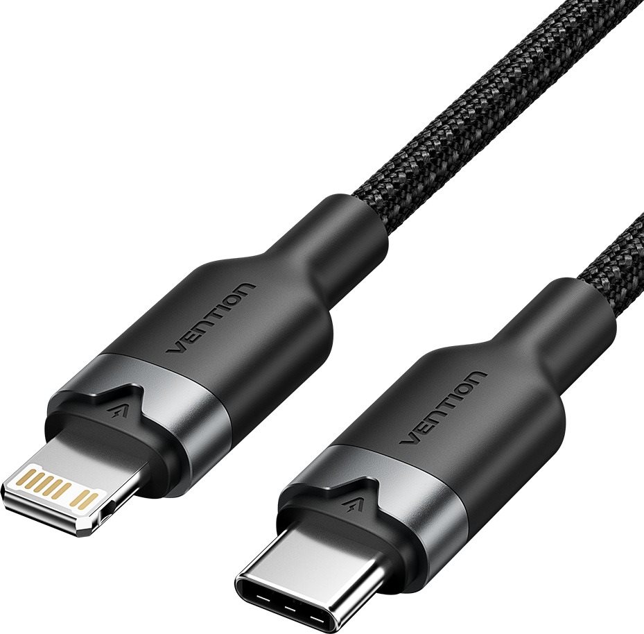 Vention USB 2.0 Type-C Male to Lightning Male 3A Cable 1 m Black Aluminum Alloy Type