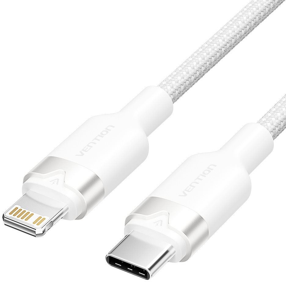 Vention USB 2.0 Type-C Male to Lightning Male 3 A Cable 1 m White Aluminum Alloy Type
