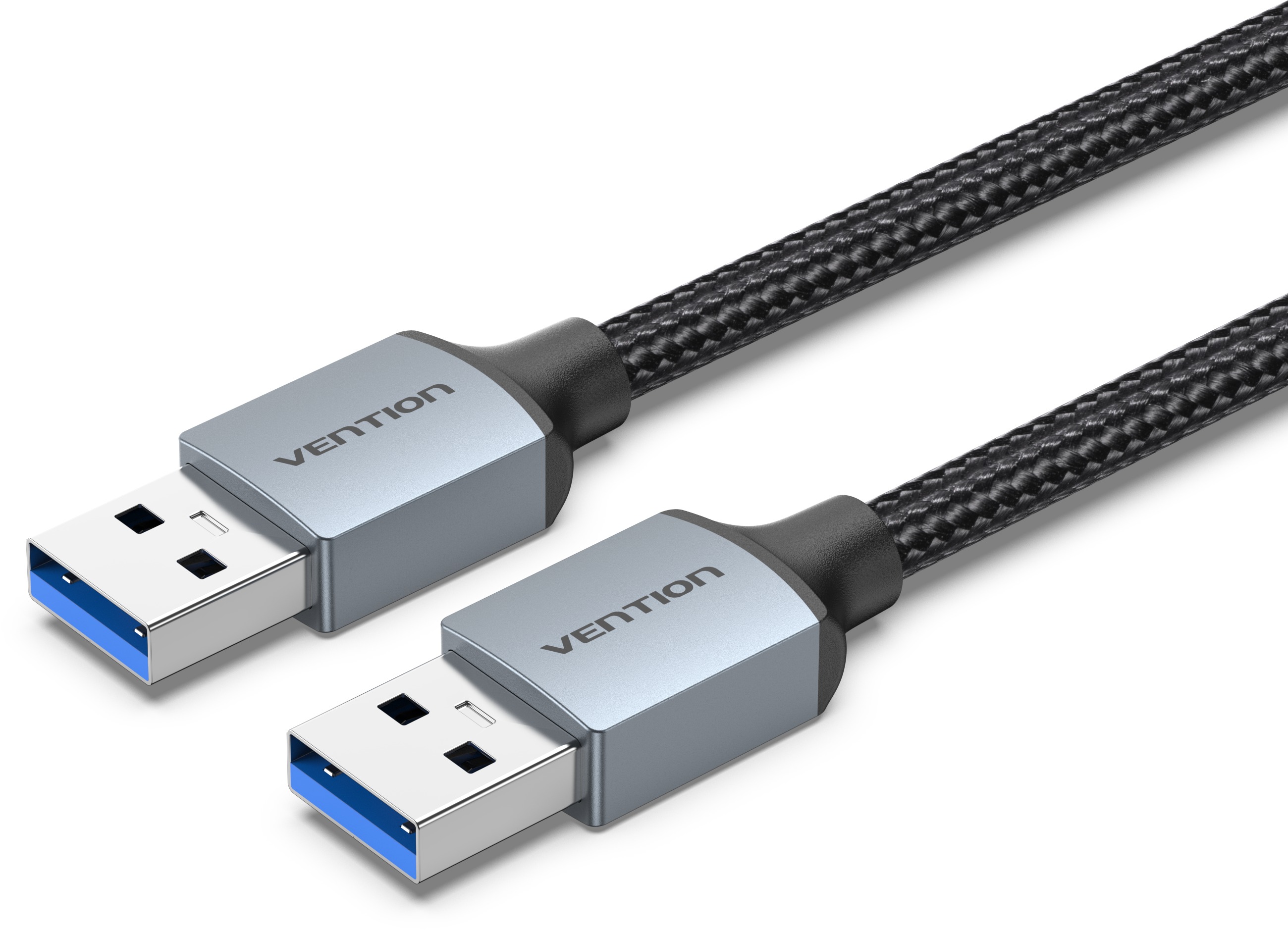 Vention Cotton Braided USB 3.0 A Male to A Male Cable 2 m Gray Aluminum Alloy Type