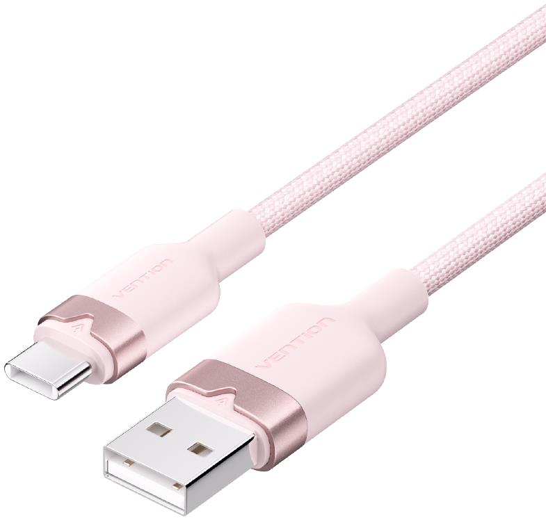 Vention USB 2.0 A Male to C Male 3A Cable 2M Pink Aluminum Alloy Type