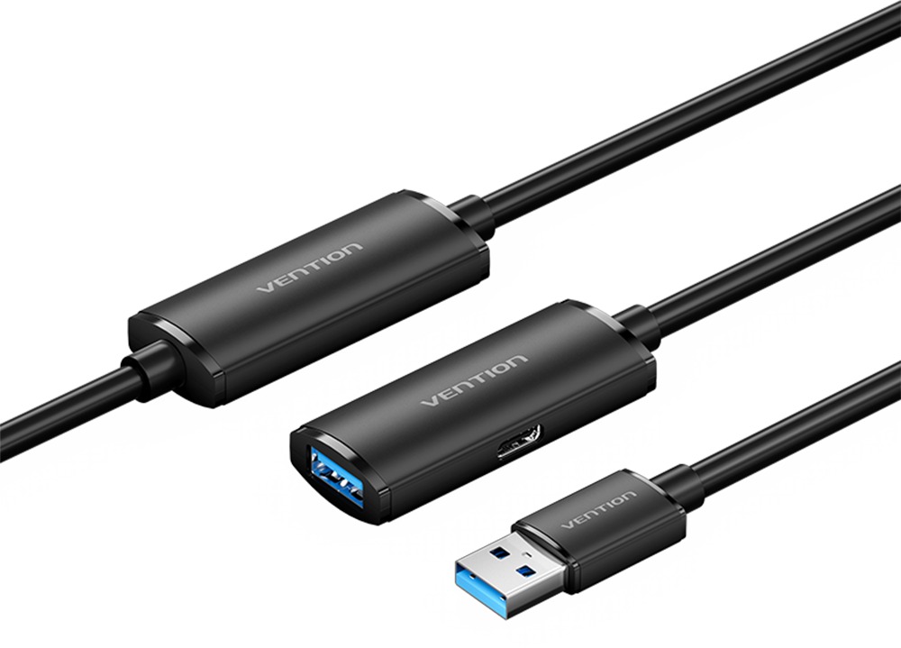 Vention USB 3.0 Type-A Male to Type-A Female Active Extension Cable 10 m Black