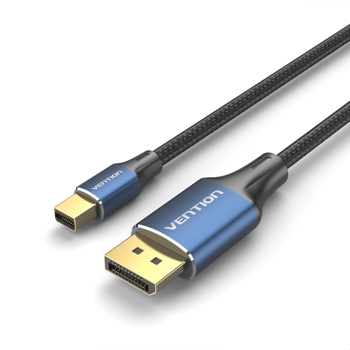 Vention Cotton Braided Mini DP Male to DP Male 8K HD Cable 2 m Blue Aluminum Alloy Type