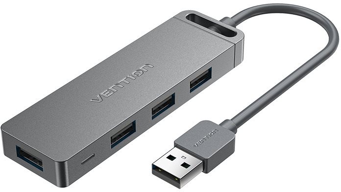 Vention 4-Port USB 2.0 Hub With Power Supply 0,15 m Gray