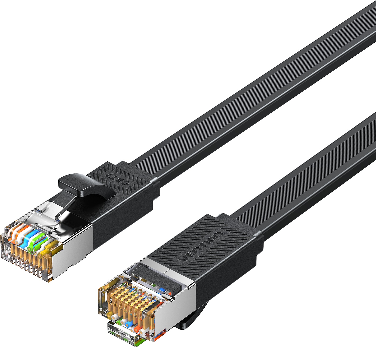 Vention Flat Cat.7 Ethernet Patch Cable 0.5M Black