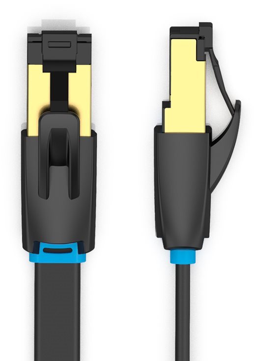 Vention Flat Cat.8 Patch Cable 0,5 m Black