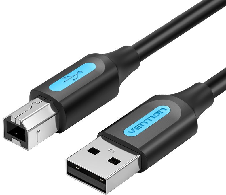Vention USB 2.0 Male to USB-B Male Printer Cable with Ferrite Cores 10m Black PVC Type