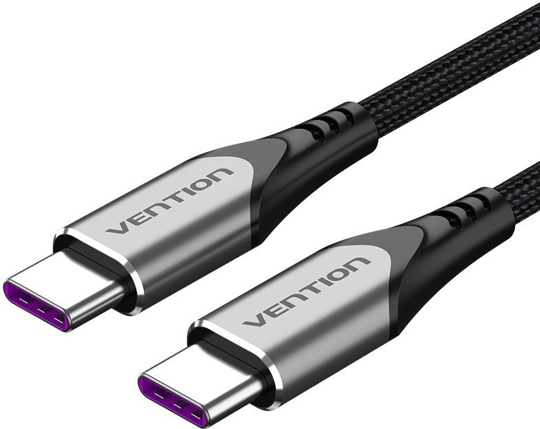 Vention Type-C (USB-C) 2.0 (M) to USB-C (M) 100 W/5 A Cable 2 M Gray Aluminum Alloy Type