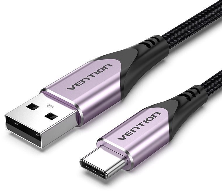 Vention Cotton Braided USB-C to USB 2.0 Cable Purple 1 m Aluminum Alloy Type