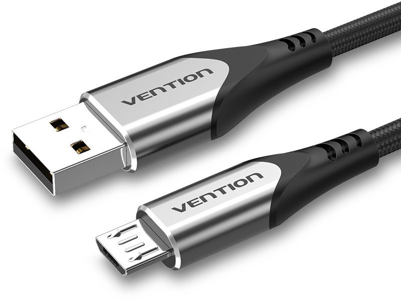 Vention Luxury USB 2.0 -> micro USB Cable 3A Gray 0,25 m Aluminum Alloy Type