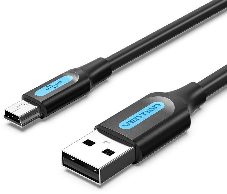 Vention Mini USB (M) to USB 2.0 (M) Cable 3 M Black PVC Type