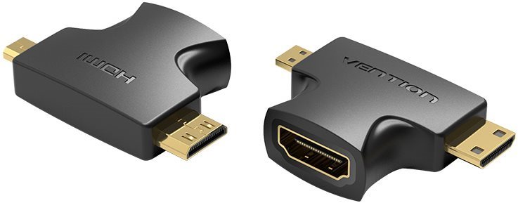 Vention 2 in 1 Mini HDMI (M) and Micro HDMI (M) to HDMI (F) Adaptér Black