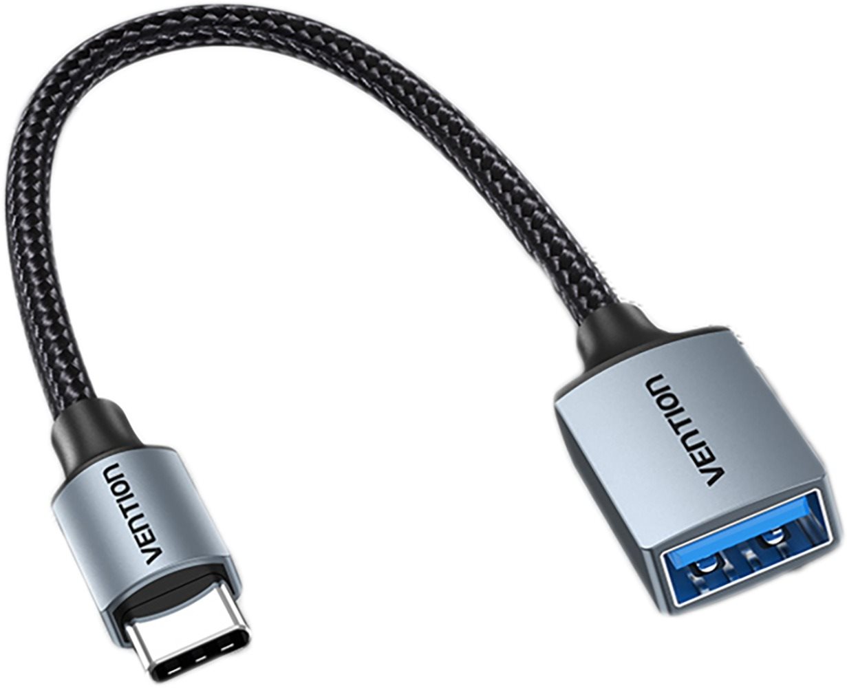 Vention USB-C to USB-A (F) 3.0 OTG Cable 0,15 m Gray Aluminum Alloy Type