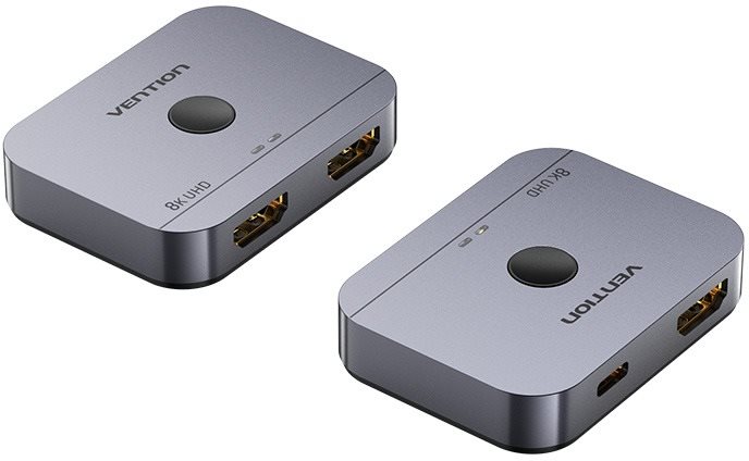Vention 2-Port Bi-Directional 8K HDMI Switcher Gray Aluminium Alloy Type