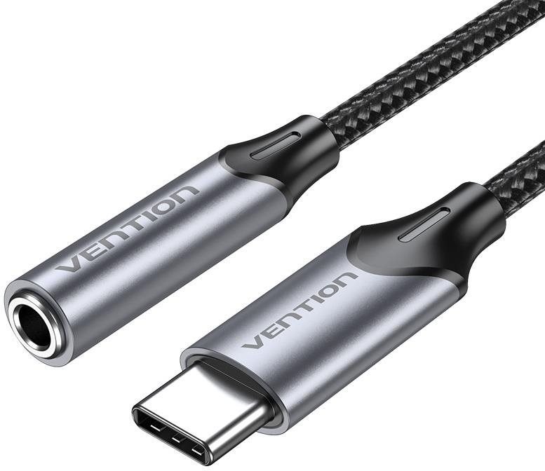 Vention USB-C Male to 3,5 mm Earphone Jack With DAC Adapter 1 m Gray Aluminum Alloy Type