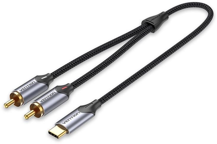 Vention USB-C Male to 2-Male RCA Cable 1 m Gray Aluminum Alloy Type