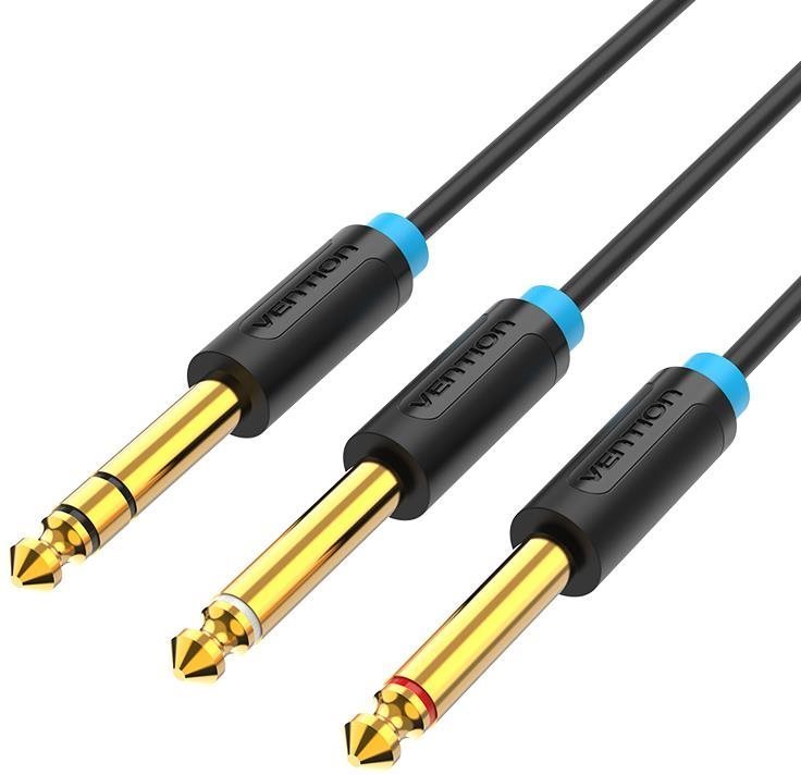 Vention TRS 6,5 mm Male to 2*6,5 mm Male Audio Cable 1 m Black
