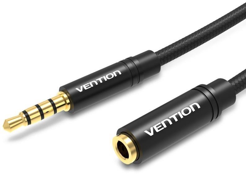 Vention Cotton Braided 3,5 mm Audio Extension Cable 1 m Black Metal Type
