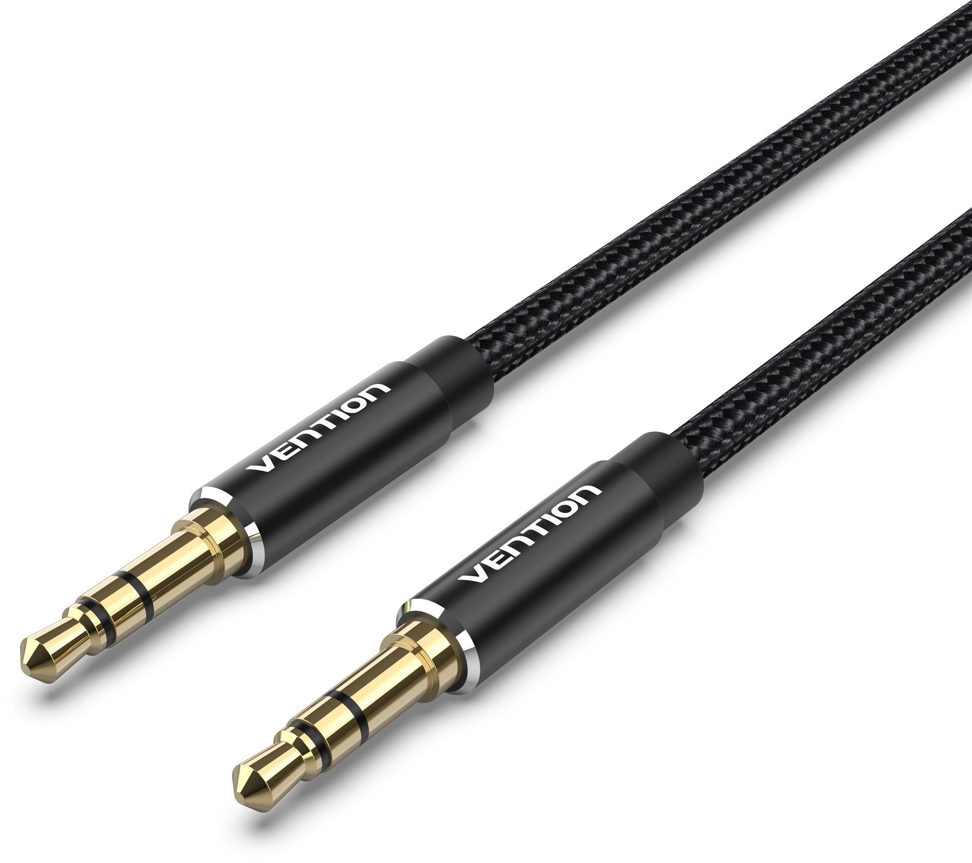 Vention Cotton Braided 3.5 mm Male to Male Audio Cable 3 m Black Aluminum Alloy Type