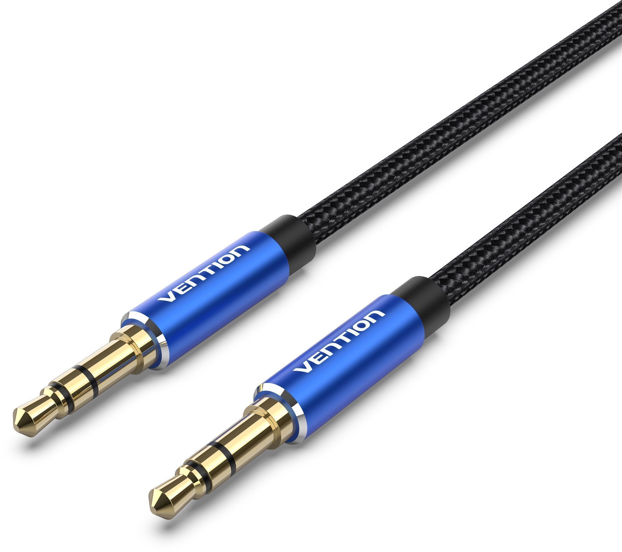 Vention Cotton Braided 3.5 mm Male to Male Audio Cable 5 m Black Aluminum Alloy Type