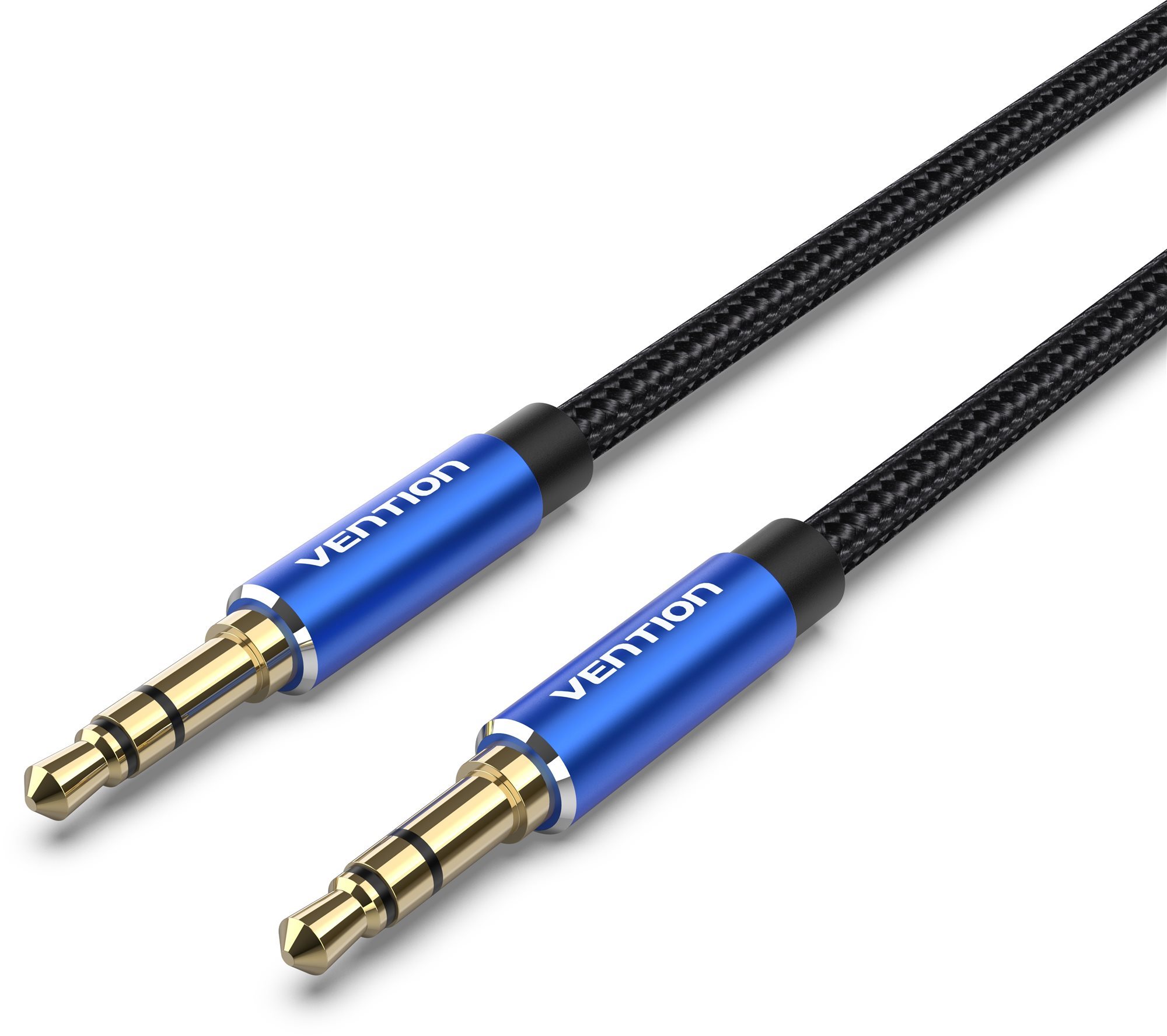 Vention Cotton Braided 3.5 mm Male to Male Audio Cable 1 m Blue Aluminum Alloy Type