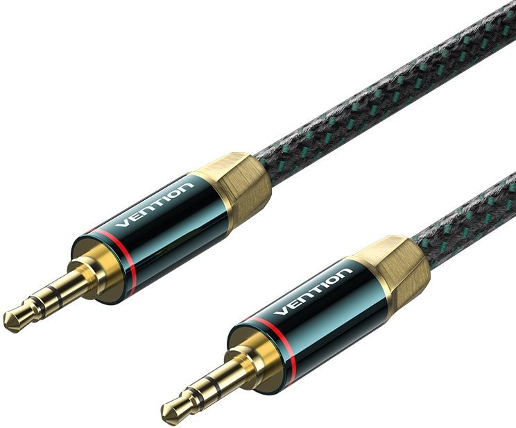 Vention Cotton Braided 3.5 mm Male to Male Audio Cable 1M Green Copper Type