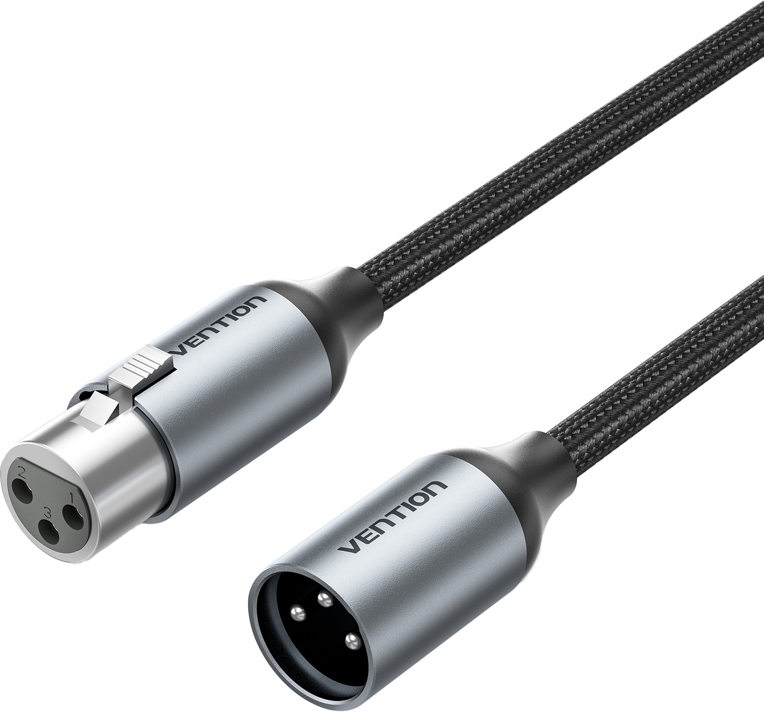 Vention XLR Audio Extension Cable 3M Gray Aluminum Alloy Type